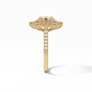 Anillo de moissanita de alta calidad Anillo de bodas personalizado de plata esterlina Anillos de moissanita certificados de corte ovalado - Product Image 4