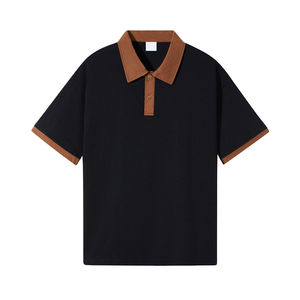 Hombres cómodo transpirable bosque verde verano manga corta adulto alta calidad Polo camisa Color liso camiseta al por mayor - Product Image 2