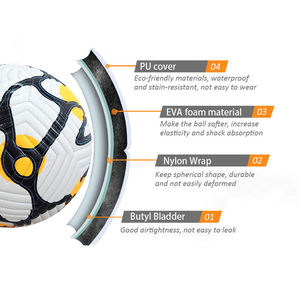 Pelota de entrenamiento con agarre duradero de cuero PU para deportes al aire libre, tamaño 5, pelota de juego de práctica profesional - Product Image 6