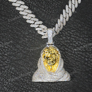 Moissanite Diamant Jésus Visage Deux Tons Or Glacé GRA Certifié Religieux Personnalisé Hip Hop Fête Unisexe Pendentif Collier - Product Image 2