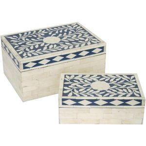 Luxury Handmade Natural Bone Inlay Velvet Lined Art Deco Jewelry <b>Box</b> for Sympathy Get Well Occasions-Multi-Piece Home <b>Decor</b> - Product Image 4