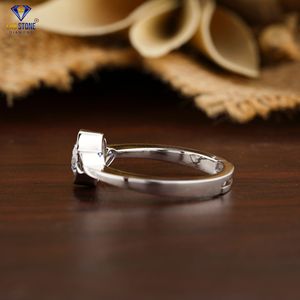 Anillo de diamante de corte redondo TDW 0,97, ajuste de bisel de oro blanco de 18K, piedra de laboratorio de diamantes Cvd/hpht - Product Image 4