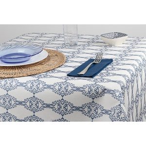 Tovaglia Blu 120x120cm con Stampa Escorial, Salviette Morbide Asciutte, 100 Pezzi, B2B - Product Image 1