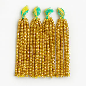 ลูกปัดโลหะกลมชุบทองคำสำหรับทำเครื่องประดับ งานปัก งานฝีมือ ออกแบบเครื่องประดับตกแต่ง งาน DIY - Product Image 1