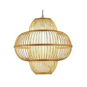 Bamboo Lamps New Design Handmade Woven Pendant Light Rattan Hanging Lamps Natural Top Supplier Cheap Price