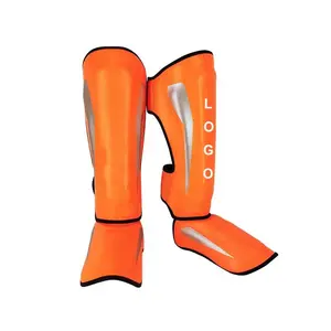 Almohadillas profesionales para el empeine de la espinilla del boxeo hechas a medida Protectores de entrenamiento de cuero PU con tecnología térmica - Product Image 1