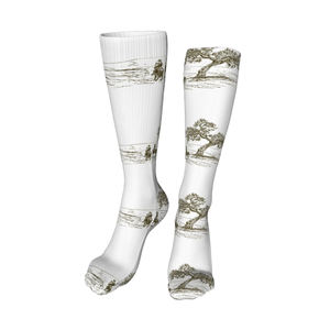 Chaussettes de chevalerie pour hommes de haute qualité avec impression de logo personnalisé, chaussettes de chevalerie à compression avec logo personnalisé - Product Image 2