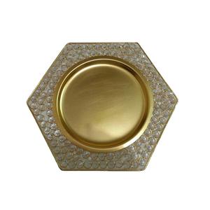 Vajilla decorativa para servir comida para fiesta de boda, plato cargador decorativo, plato de CENA DE Metal hecho a mano, nuevo plato cargador - Product Image 2