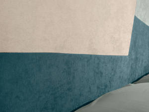 Modern Upholstered Bed Padded <b>Headboard</b> Bold Diagonal Lines Stitching Storage Customizable Fabric Cover for Sleek Contemporary - Product Image 3