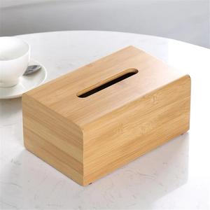 Caja de pañuelos de madera con 3 compartimentos y forma cuadrada para decorar la sala de estar cubierta de caja de pañuelos de madera de mesa - Product Image 6