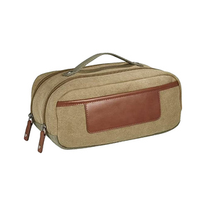 Men's Large Capacity Foldable Canvas Travel Cosmetic Bag Fashionable Waterproof Zipper Closure Custom Portable for Toiletry Case - Product Image 2