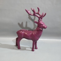 Nouvelle Figurine de Renne de Noël Élégante Bourgogne Faite à la Main, de Haute Qualité, avec Bois de Cerf Raffinés, Décoration de Maison pour les Fêtes, Finition Brillante