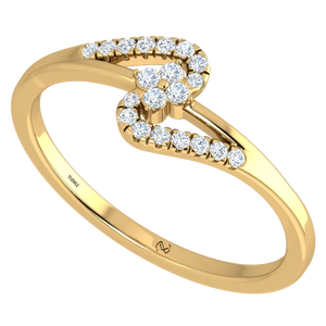 Anillo Yashada para Mujer en Oro Sólido de 14K y 20 Diamantes Naturales |   0.10Ctw G Color Corte Brillante Redondo Chapado en Rodio de Lujo - Product Image 1