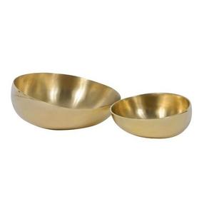 Cuenco de Metal dorado pulido para servir comida, tamaño y forma personalizados, cuenco para servir ensaladas para uso en restaurantes de Hotel - Product Image 1