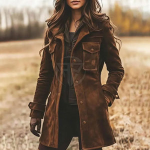 Manteau en cuir suédé de luxe, respirant, design d'hiver, léger, écologique, décontracté, avec un look propre et un port confortable - Product Image 2