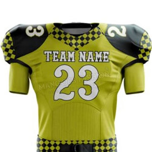 Uniformes de football américain personnalisables de haute qualité, respirants, anti-UV, séchage rapide, ensembles de vêtements de sport courts, options de tailles plus grandes pour les équipes - Product Image 3