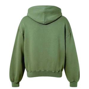 Sudadera con capucha con cremallera para hombre de algodón 100%, diseño extragrande, capucha con patrón sólido - Product Image 2