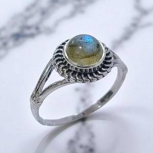 เครื่องประดับคริสต์มาสแหวนเงินแท้925ประดับอัญมณีลาบราดอไรต์ - Product Image 2