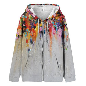 Novedades de Invierno, Sudadera con Capucha de Felpa para Mujer, Sublimación, Cierre Frontal, Estampado Único Ecológico - Product Image 1