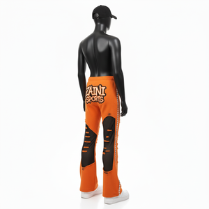 กางเกงขาบานผ้าแคนวาสสำหรับผู้ชายกางเกงซักทรงหลวมน้ำหนักเบาออกแบบโลโก้ได้ตามต้องการ - Product Image 3