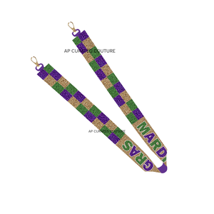 กระเป๋าเงินประดับลูกปัดทำด้วยมือมีสายรัดลูกปัดหลากสีกระเป๋าถือดีไซน์เนอร์กระเป๋าถือมาร์ดิกราส์ - Product Image 1