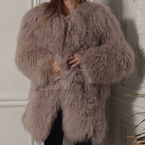 Manteau mongol 2025 Mode d'hiver Vrai manteau en fourrure mongole Femmes Vêtements d'extérieur pour femmes par temps froid - Product Image 2