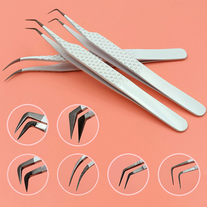 Kit de pinces à cils violet plasma de marque privée pince à épiler volume droit embout fibre à fixation forte extension de cils personnalisée - Product Image 4