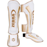 Protège-tibias de boxe professionnels, gants de Muay Thai MMA, sur mesure, en cuir de vachette, fermeture auto-agrippante, respirants, légers