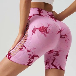 New Arrivals Breathable High Elasticity <b>Seamless</b> Tie Dye <b>Shorts</b> Custom logo Scrunch <b>Gym</b> Workout Comfortable <b>shorts</b> for women - Product Image 1