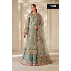 Embroidered <b>Net</b> Unstitched <b>Fabric</b> A-Line Elegant Mother of Bride Dress Material - Product Image 2