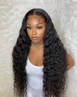 Perruque Lace Front 13x6 en Cheveux Humains Ondulés (Water Wave) – Vente en Gros, Prête à l'Expédition pour Femmes Noires, de 10 à 34 Pouces, Couleur Naturelle, Perruques avec Closure 13x4