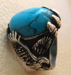 Anillo de Plata de Ley 925 con Turquesa Natural, Piedra Natal de Diciembre, Joyería para el Día del Padre, Novedad al por Mayor - Product Image 2