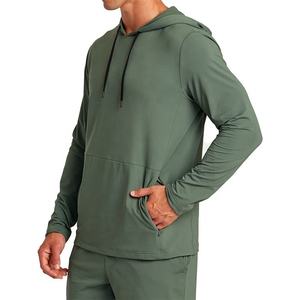 Venta al por mayor personalizado liso pulóver Sudadera con capucha sudaderas con capucha en blanco con bolsillos con cremallera en el lado de algodón Spandex sudaderas con capucha para hombres - Product Image 1