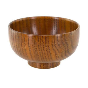 Cuenco clásico de madera para servir con textura natural y calidad hecha a mano para reuniones de comidas familiares y uso diario - Product Image 1