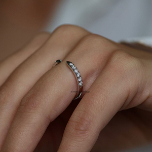 Bague de mariage queue de serpent en or massif 14K avec accents de diamant taille ronde, 2.3MM/1.8MM de large manchette ouverte faite à la main Bague vintage antique - Product Image 6