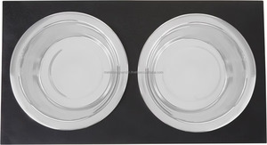 Comedero doble para perros, diseño de madera negra elevada con corte láser lateral, cuencos automáticos de 2L para perros, gatos, comida, agua, Alimentación de Mascotas - Product Image 3