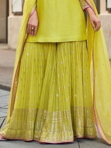 Women's Designer Party <b>Top</b> Sharara & Dupatta Set New Georgette Embroidered Indian & Pakistani Clothing - Product Image 3