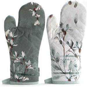 Meita ถุงมือผ้าฝ้ายกันลื่นทนความร้อน2ชิ้นพิมพ์ลายสก๊อตสำหรับเตาอบ500F - Product Image 6