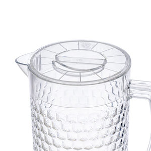 Hokori 6075 Honeycomb Design <b>Water</b> Pitcher 1900ml, Clear Plastic <b>Jug</b> <b>with</b> <b>Lid</b> and Handle for <b>Water</b>, Juice & Iced Tea - Product Image 4