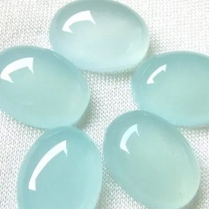 10mm 12mm Natural Aqua Calcedonia piedra suave ovalado cabujón suelto venta al por mayor piedra preciosa nuevo último producto AAA Alibaba India 2025 - Product Image 1