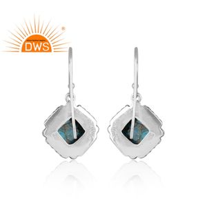 Meilleure vente de boucles d'oreilles en argent sterling oxydé naturel Mojave cuivre turquoise pierres précieuses fabricant de bijoux personnalisés - Product Image 4