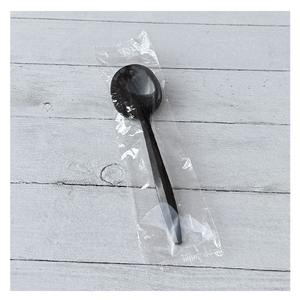 Boardwalk Mediumweight <b>Black</b> Disposable Soup Spoon <b>Wrapped</b> Polypropylene Plastic 1000/Carton - Product Image 5