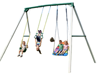 Columpios de Aleación de 9.5 Pies de Altura para Patio Trasero, Columpio de Plataforma Resistente para Exteriores para Niños, Barra de Trapecio, Capacidad Máxima 100-500 kg