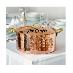 Latest Design Food Serving Pot In Copper Cooking Pot With Aluminum Handles And Knob For Home Dinnerware Use - Product Image 5