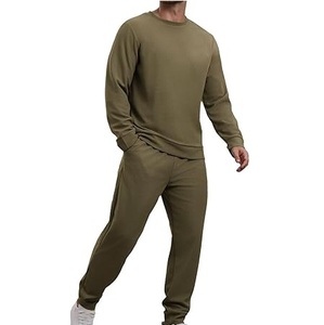 Conjunto de 2 uds transpirable, chándal de cuello redondo y pantalones para correr, chándal personalizado para hombre, chándales deportivos para correr, sudadera, chándal - Product Image 1