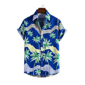 Camisas de Playa de Verano con Botones, Diseño de Sublimación Personalizado, Cuello Cuadrado, Antiarrugas, Satén, Moda 2025, Hawái - Product Image 5