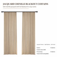 Rideau occultant jacquard chenille 70-90% polyester, doux, thermique, isolant, moderne et minimaliste, pour chambre et salon, toutes saisons