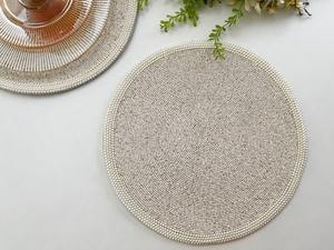 Luxury Round Gold Black Design Glass Beaded Embroidery Handmade Dining <b>Table</b> Decoration <b>Placemats</b> <b>for</b> Wedding - Product Image 6