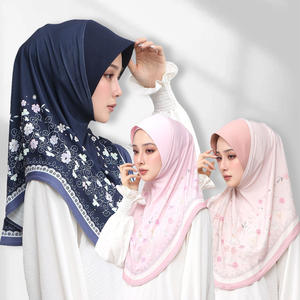 Nouveaux foulards élégants pour femmes, style arabe du Ramadan, <span class=keywords><strong>bonnet</strong></span>, bandana, imprimé floral, strass, coton, hijab musulman, turban, chapeau - Product Image 5