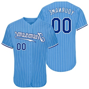 Venta al por mayor nuevas camisetas de béisbol de alta calidad al por mayor bordado sublimado camisetas cielo azul Color Softball Jersey cuello en V - Product Image 3